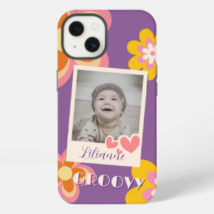 Boho Retro Bloemen Roze Geel Foto iPhone 13 Hoesje
