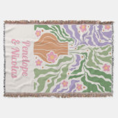 Boho Retro Bloemstuk Custom Woonkamer Dekbed Deken (Voorkant)