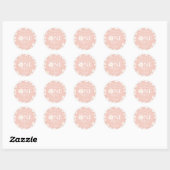 Boho Retro Blush Roze Daisy Wild Een 1e Verjaardag Ronde Sticker (Vel)