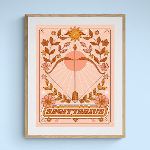 Boho Retro Boogschutter Zodiac Poster