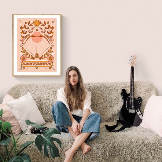 Boho Retro Boogschutter Zodiac Poster