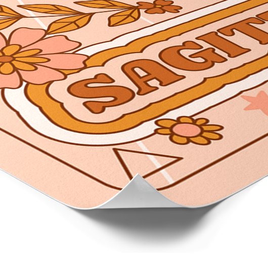 Boho Retro Boogschutter Zodiac Poster (Hoek)