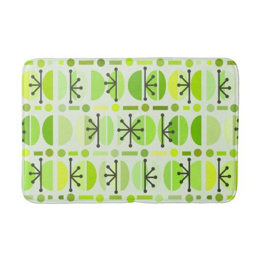 Boho Retro Bowls Lines Chartreuse Badmat (Voorkant)