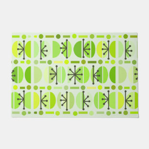 Boho Retro Bowls Lines Chartreuse Deurmat