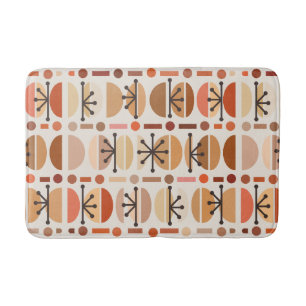 Boho Retro Bowls Lines Earth Tones Badmat