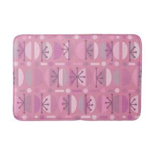 Boho Retro Bowls Lines Roze Badmat
