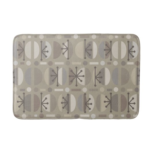 Boho Retro Bowls Lines Taupe Badmat (Voorkant)