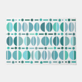 Boho Retro Bowls Pattern Turquoise Deurmat (Voorkant)