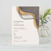 Boho Retro Casual Rundard Wedding Kaart (Staand voorkant)