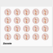 Boho Retro Daisy 1e Groovy Verjaardag Ronde Sticker (Vel)