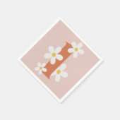 Boho Retro Daisy 1e Groovy Verjaardag Servet (Hoek)