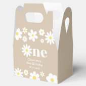 Boho Retro Daisy 1e Verjaardag Bedankdoosjes (Geopend)