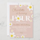 Boho Retro Daisy Bloom Invitation Anniversaire (Devant)