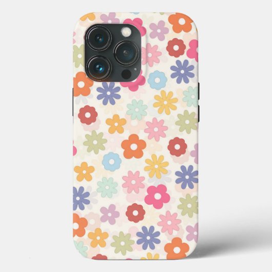 Boho Retro Daisy Flowers, zomer 70 Case-Mate iPhone Case (Achterkant)