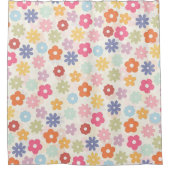 Boho Retro Daisy Flowers, zomer 70 Douchegordijn (Voorkant)