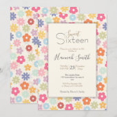 Boho Retro Daisy Flowers, zomer 70 Kaart (Voorkant / Achterkant)