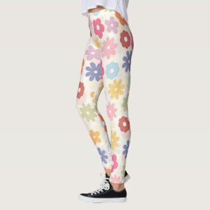 Boho Retro Daisy Flowers, zomer 70 Leggings