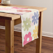 Boho Retro Daisy Flowers, zomer 70 Medium Tafelloper (Voorbeeld)