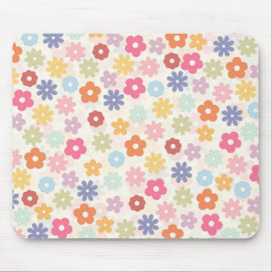 Boho Retro Daisy Flowers, zomer 70 Muismat