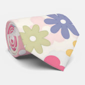 Boho Retro Daisy Flowers, zomer 70 Stropdas (Opgerold)