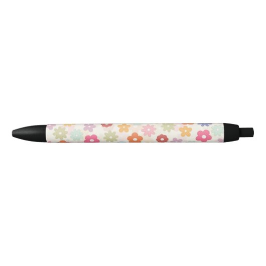 Boho Retro Daisy Flowers, zomer 70 Zwarte Inkt Pen (Voorkant)