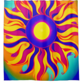 Boho Retro Douchegordijn Sunburst Hippie