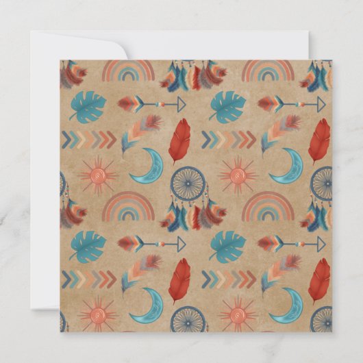 Boho Retro Dreamcatcher Baby shower Invitation (Dos)