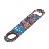 Boho Retro Floral les années 70 Monogramme (Devant angulaire)