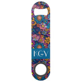 Boho Retro Floral les années 70 Monogramme (Dos)