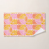 Boho Retro Floral Rose Orange Mustard (Serviette à main)