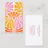 Boho retro Flower Pattern Visitekaartje (Voorkant / Achterkant)