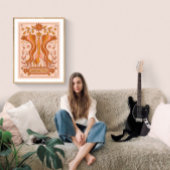 Boho Retro Gemini Zodiac Poster