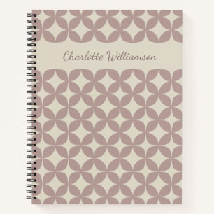 Boho Retro Geometrische vormen in Mauve Persoonlij Notitieboek