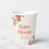 Boho Retro Groovy Floral Baby shower Baby shower Papieren Bekers (Achterkant)