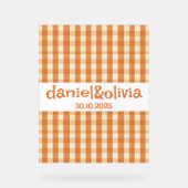 Boho Retro Groovy Kleurrijke Wavy bruiloft Acryl Bord (Voorkant)