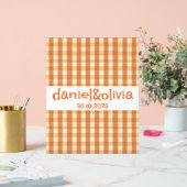 Boho Retro Groovy Kleurrijke Wavy bruiloft Acryl Bord (Huwelijk)