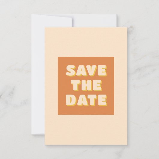 Boho Retro Groovy Kleurrijke Wavy bruiloft Save The Date (Voorkant)