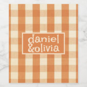 Boho Retro Groovy Kleurrijke Wavy bruiloft Wijn Etiket (Enkel label)