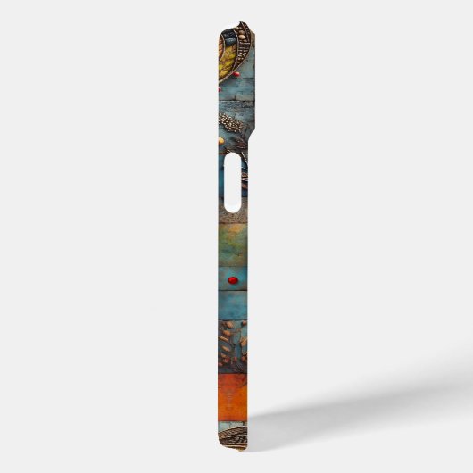 Boho Retro Hart Abstracte Kunst Telefoon Case (Achterkant / Rechts)