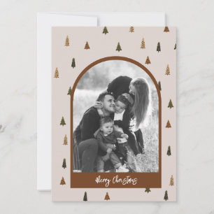 Boho Retro Kerstboom Boog Vakantiekaart Kaart