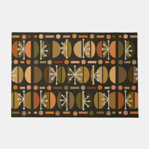 Boho Retro Kom Schalen Lijnen Donkere Aardtinten Deurmat