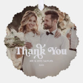 Boho Retro Mariage Merci ornement de papier photo (Recto)