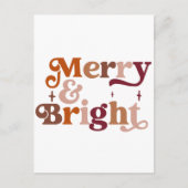 Boho Retro Merry en Bright Briefkaart (Voorkant)