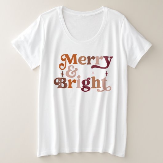 Boho Retro Merry en Bright Grote Maat T-shirt (Design voorkant)
