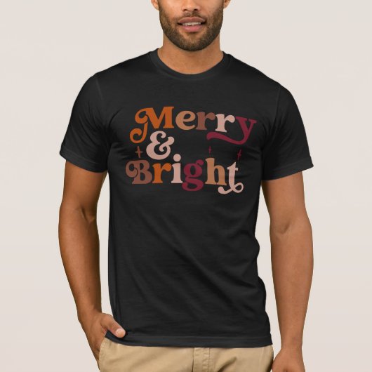 Boho Retro Merry en Bright T-shirt (Voorkant)
