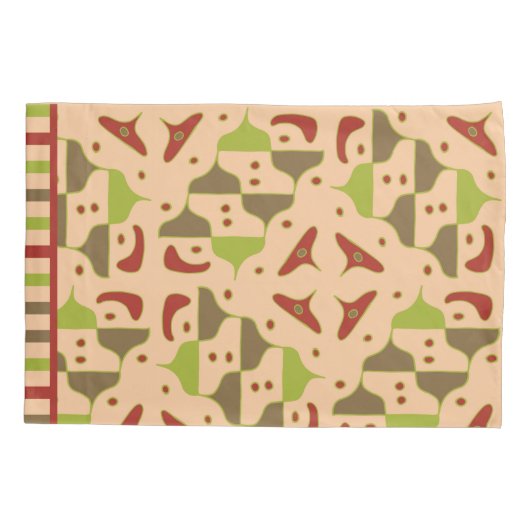 Boho Retro Modern Graphic Kussensloop (Achterkant-Links)