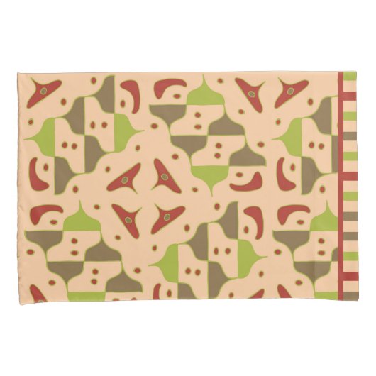 Boho Retro Modern Graphic Kussensloop (Voorkant-Rechts)