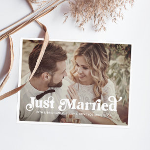 Boho Retro Net Getrouwd Foto Ansichtkaart Briefkaart