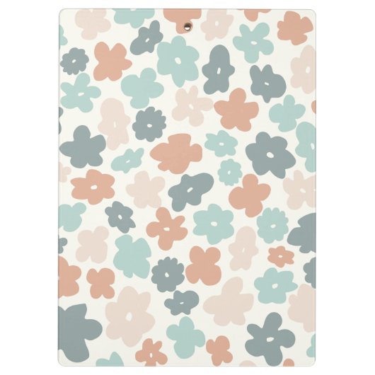Boho retro pastel flower print klembord (Achterkant)