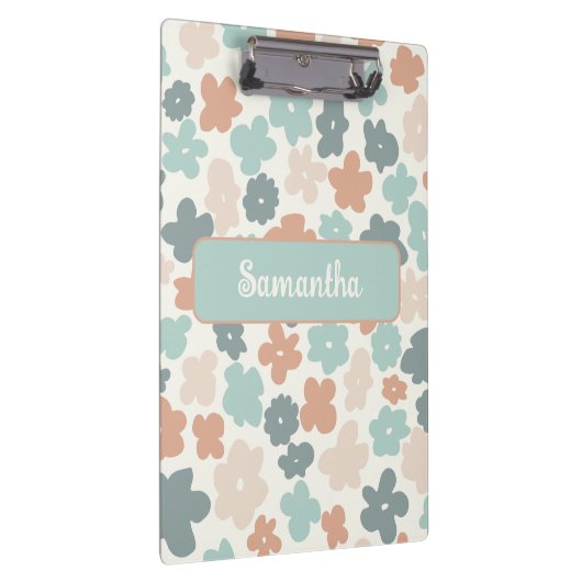 Boho retro pastel flower print klembord (Rechts)